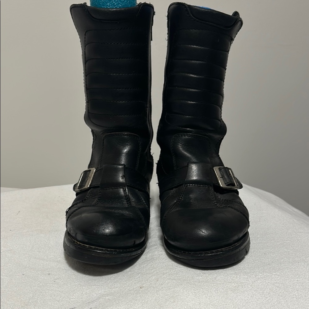 Xelement Black Leather Motorcycle Boots Mens US 10